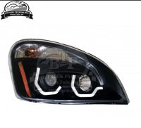 Freightliner 2008+ Cascadia Projection Headlight Black, Passenger Side