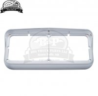 Chrome Dual 4" x 6" Headlight Bezel with Visor